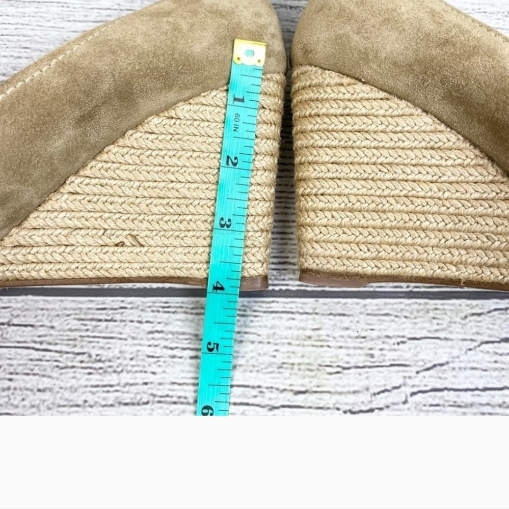 PRADA Peep Toe Suede Wedge Heel 8.5